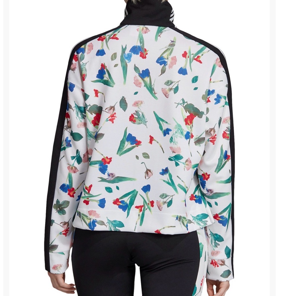 Adidas Originals Floral Track Jacket | Cropped Zip-Up | Size L - Picture 2 of 13